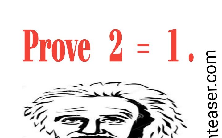 Prove  2  =  1