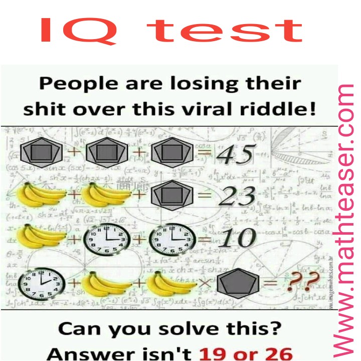 Hard math  and   IQ level Questions